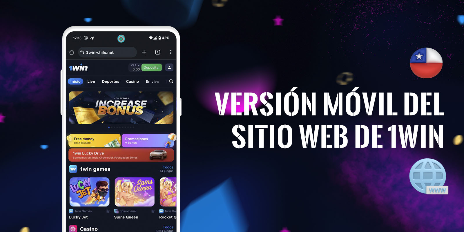 Versión móvil del sitio web de 1Win