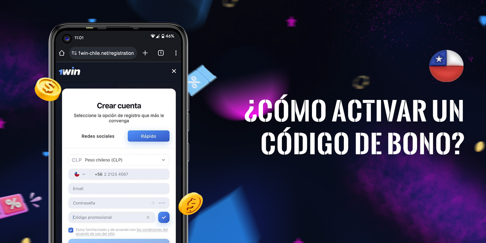 Activar el código de bono para juegos y apuestas en 1Win