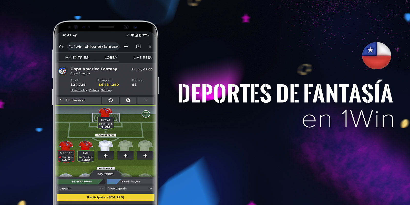 Deportes de fantasía en 1Win bet