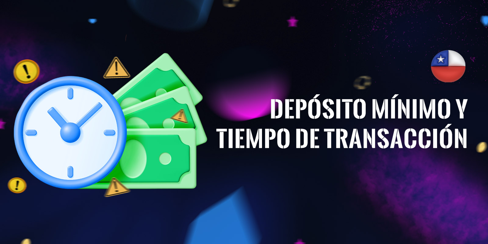 Importe mínimo de depósito y tiempo de transacción