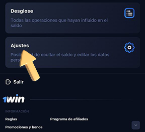 Abrir la configuración de la cuenta