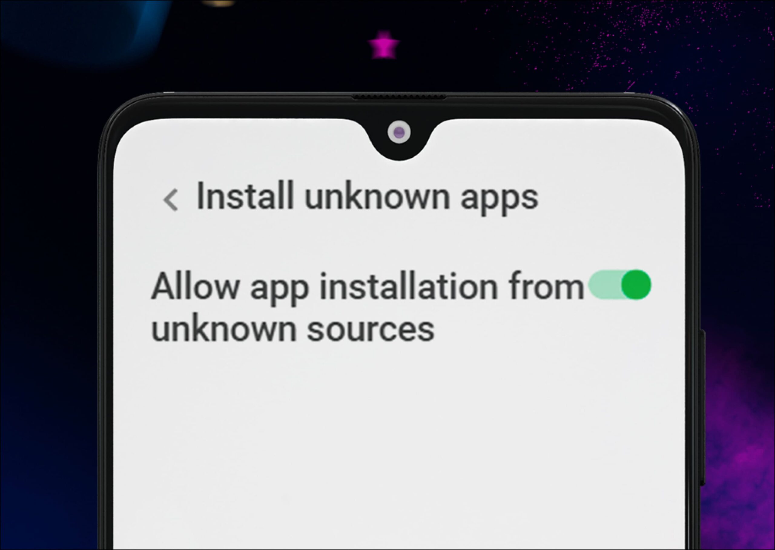 Permiso para instalar desde fuentes desconocidas activado.
