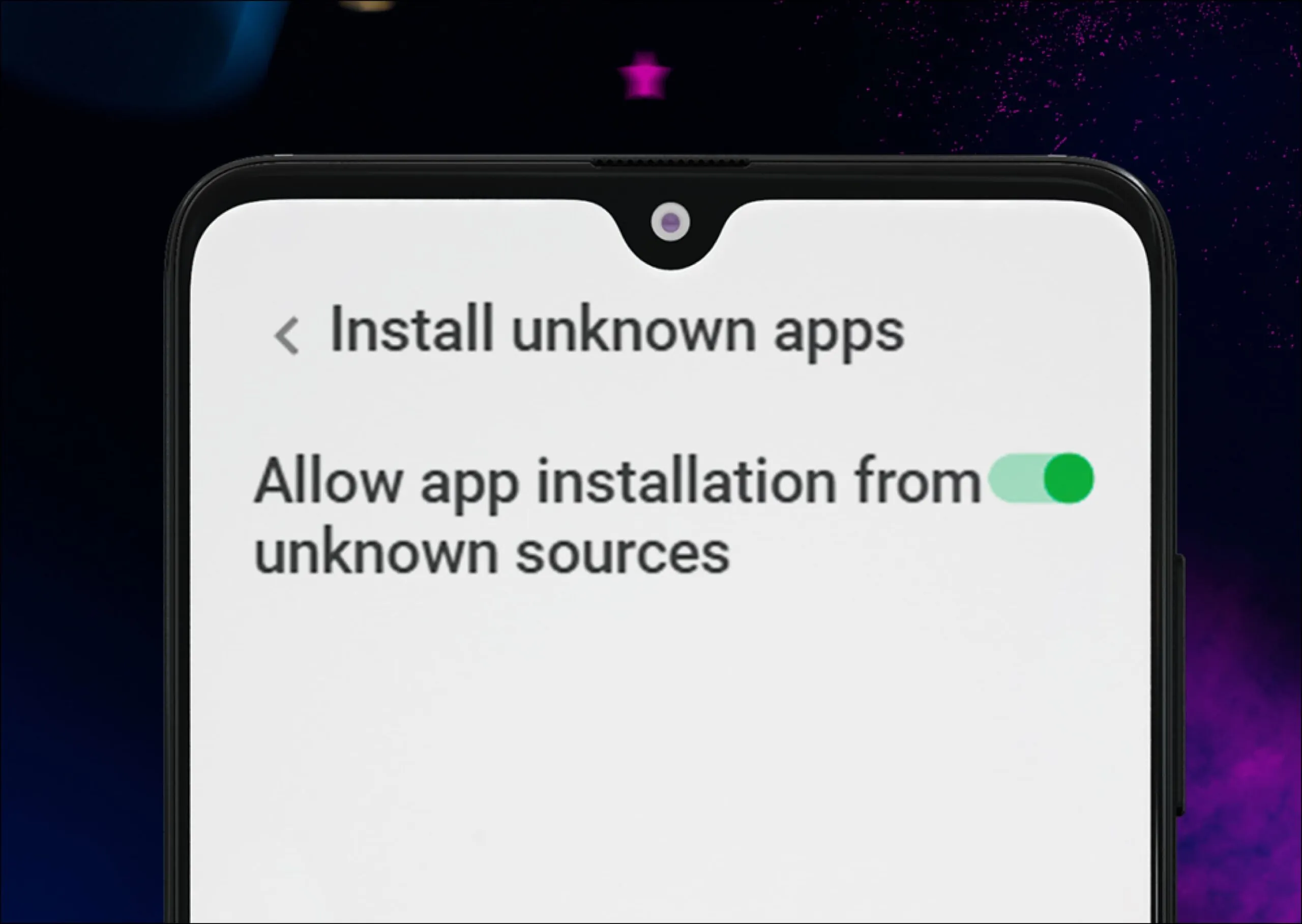 Permiso para instalar desde fuentes desconocidas activado.